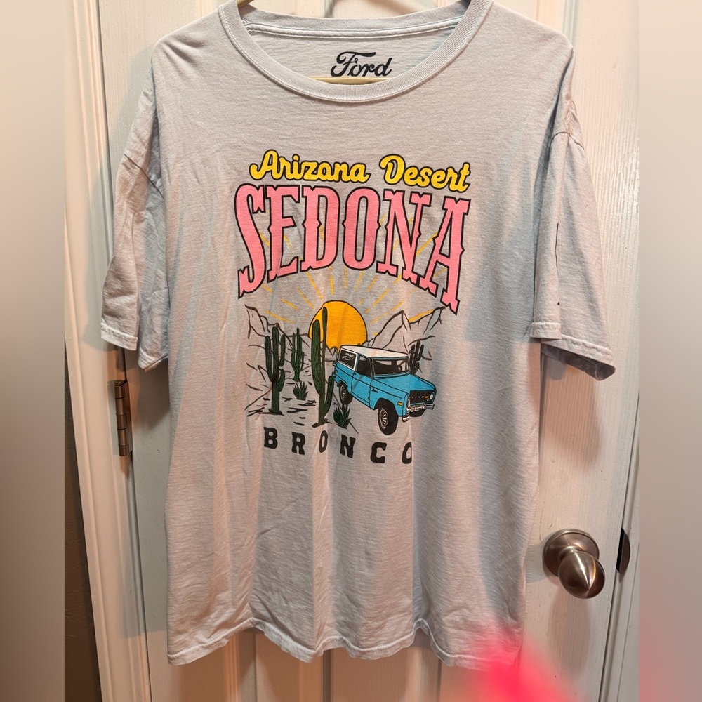 Ford Sedona Desert Graphic Tee - Light Blue, Pink, Yellow